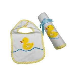 NWT 3 Marthas Duck Bib & Blanket Set